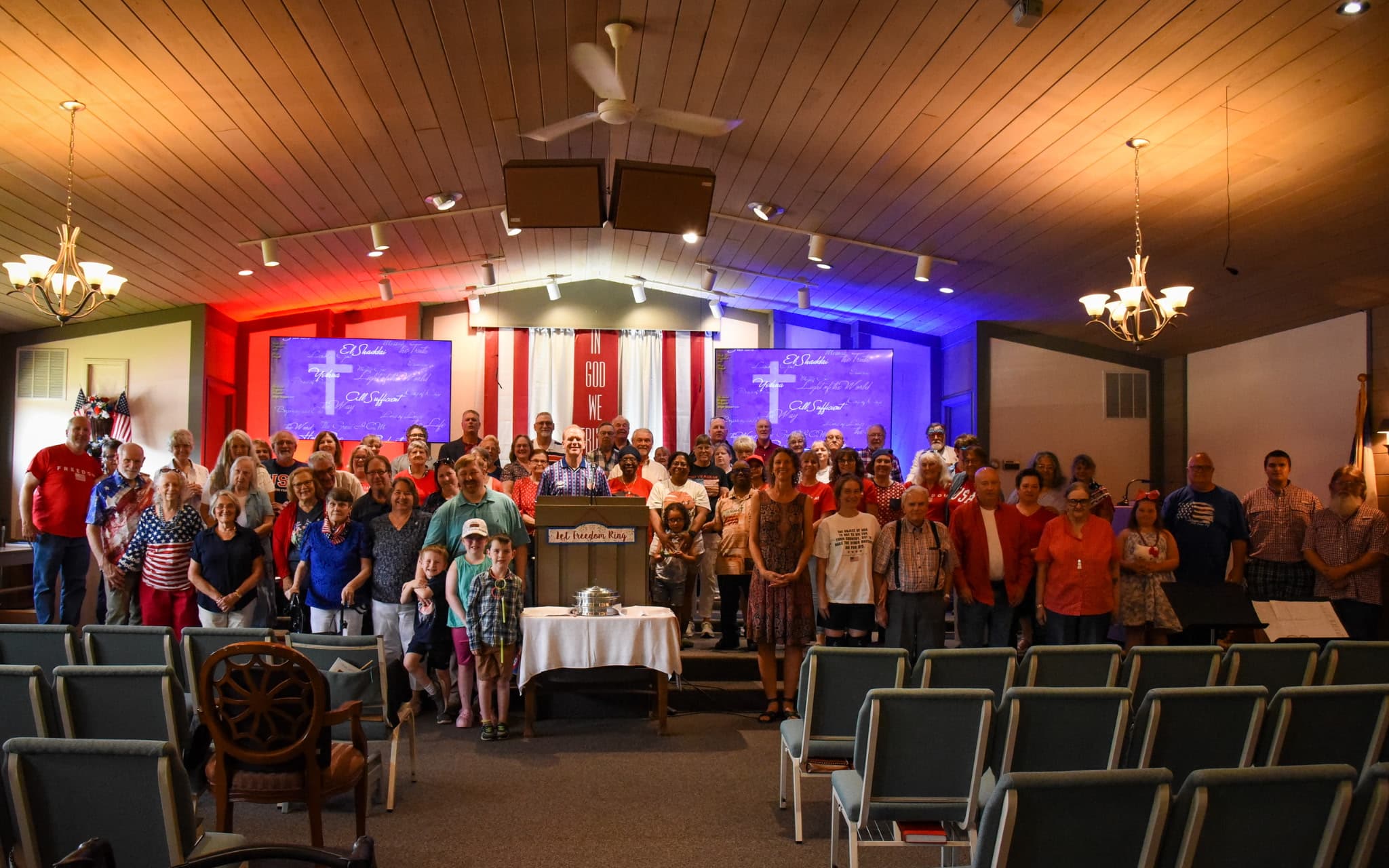 Our congregation gathered together on a patriotic Sunday